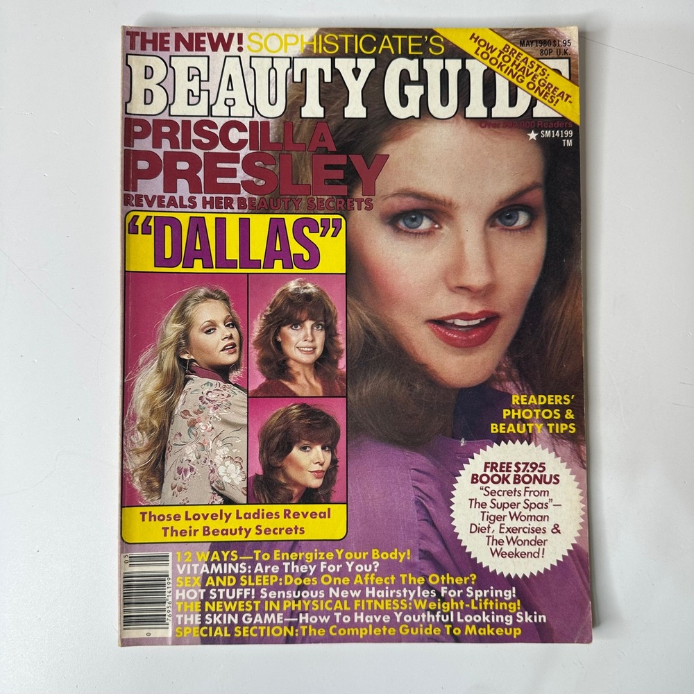 May 1980 Sophisticates Beauty Guide Magazine Priscilla Presley Dallas Fashion